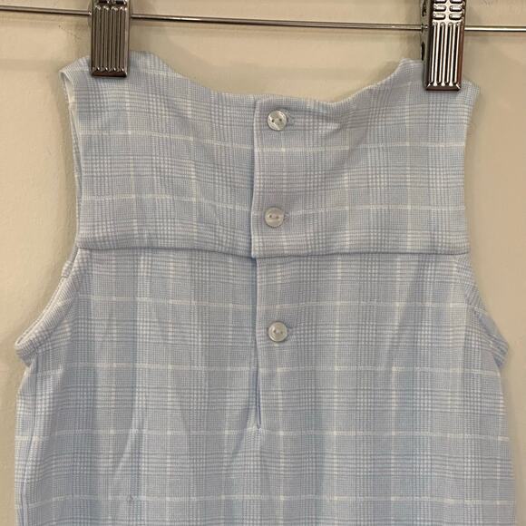 Ralph Lauren Baby Boy Romper sz 9 months Light Blue Plaid - Picture 3 of 6